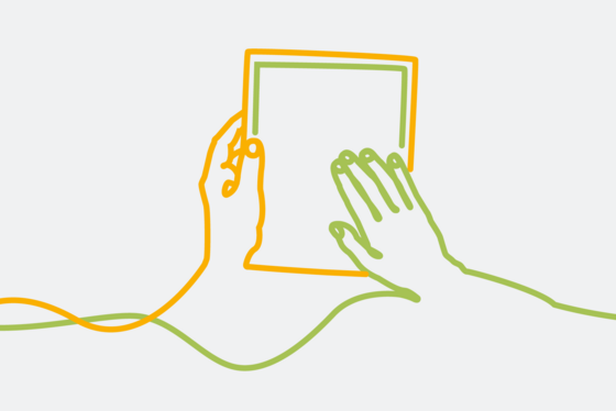 Vereinfachte Darstellung als Illustration von Händen, die ein Dokument halten